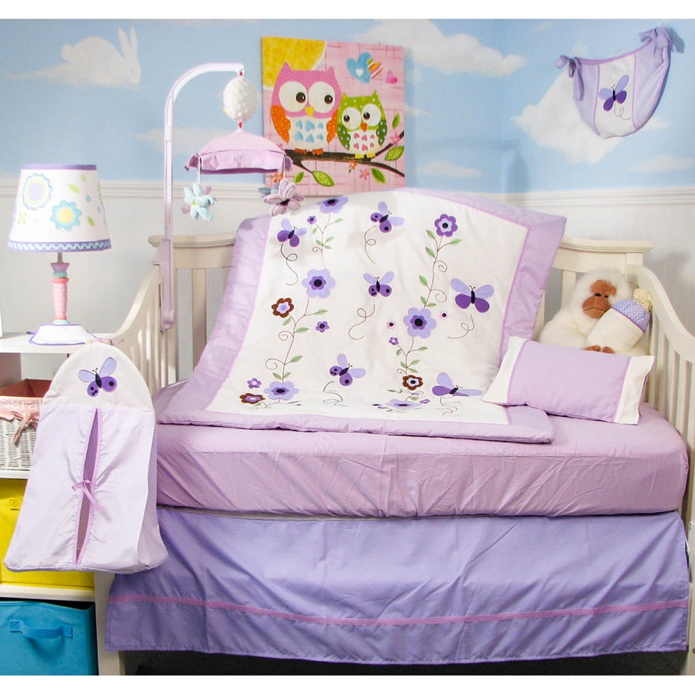 purple crib bedding walmart