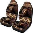 thumbnail image 6 of Qpednta Aztec Bear Car Seat Covers 4 Pcs, Front Seat Protector Carseat Rear Split Bench Cover Universal , Automobile Interior Decorate Accessories Fit for Car SUV Trucks, 6 of 7