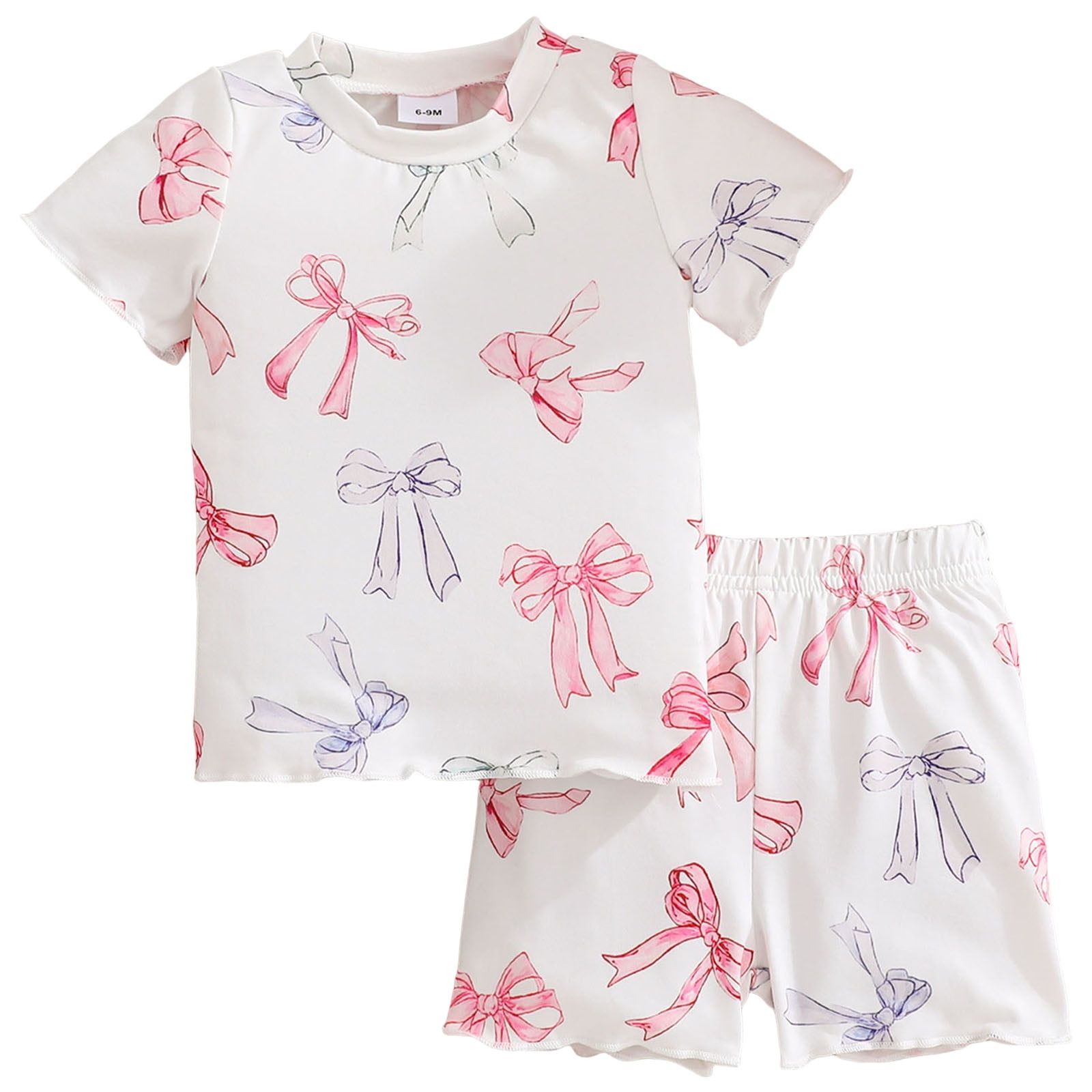 KEXE Girls Toddler Clothes Baby Girl Clothes 12-18 Months Toddler Baby Girls Summer Clothes Short Sleeve T-Shirt Tops Short Sets Cute Outfits
