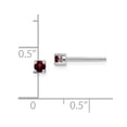 thumbnail image 2 of White Sterling Silver Earring Stud (01) January Women'S Garnet Round Red 3 mm, 2 of 2