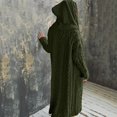 thumbnail image 5 of Long Sleeve Loose Fit Hooded Cardigan Cable Knit Design Front Button High Slit for Women Wear, 5 of 9