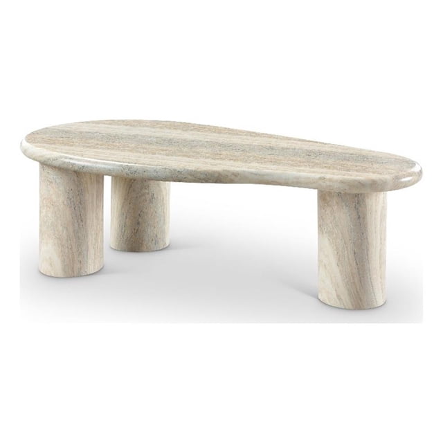 Meridian Furniture Sassari Travertin Table Basse en Béton pour Intérieur/extérieur