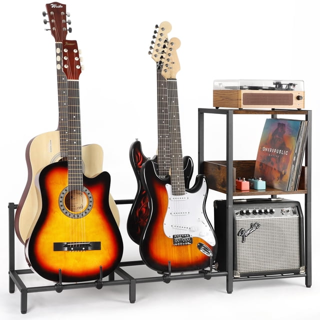 Soporte de guitarra Bikoney con 7 soportes para guitarra acústica, eléctrica y bajo