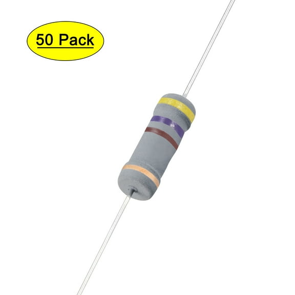 50Pcs 2W 470 Ohm Carbon Film Resistor 5% Tolerance 4 Color Bands