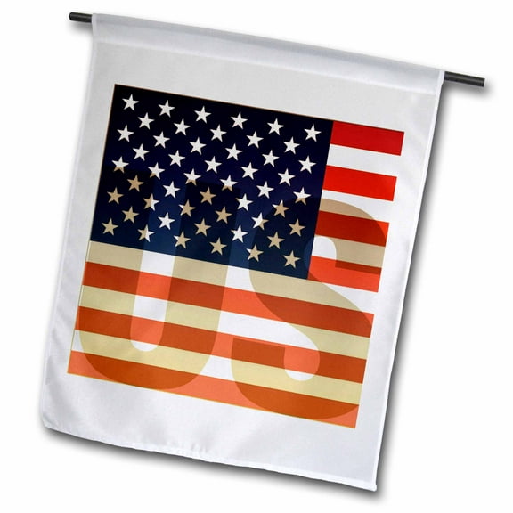 3dRose, Unites States American Flag with US watermark, 12 x 18 inch Garden Flag