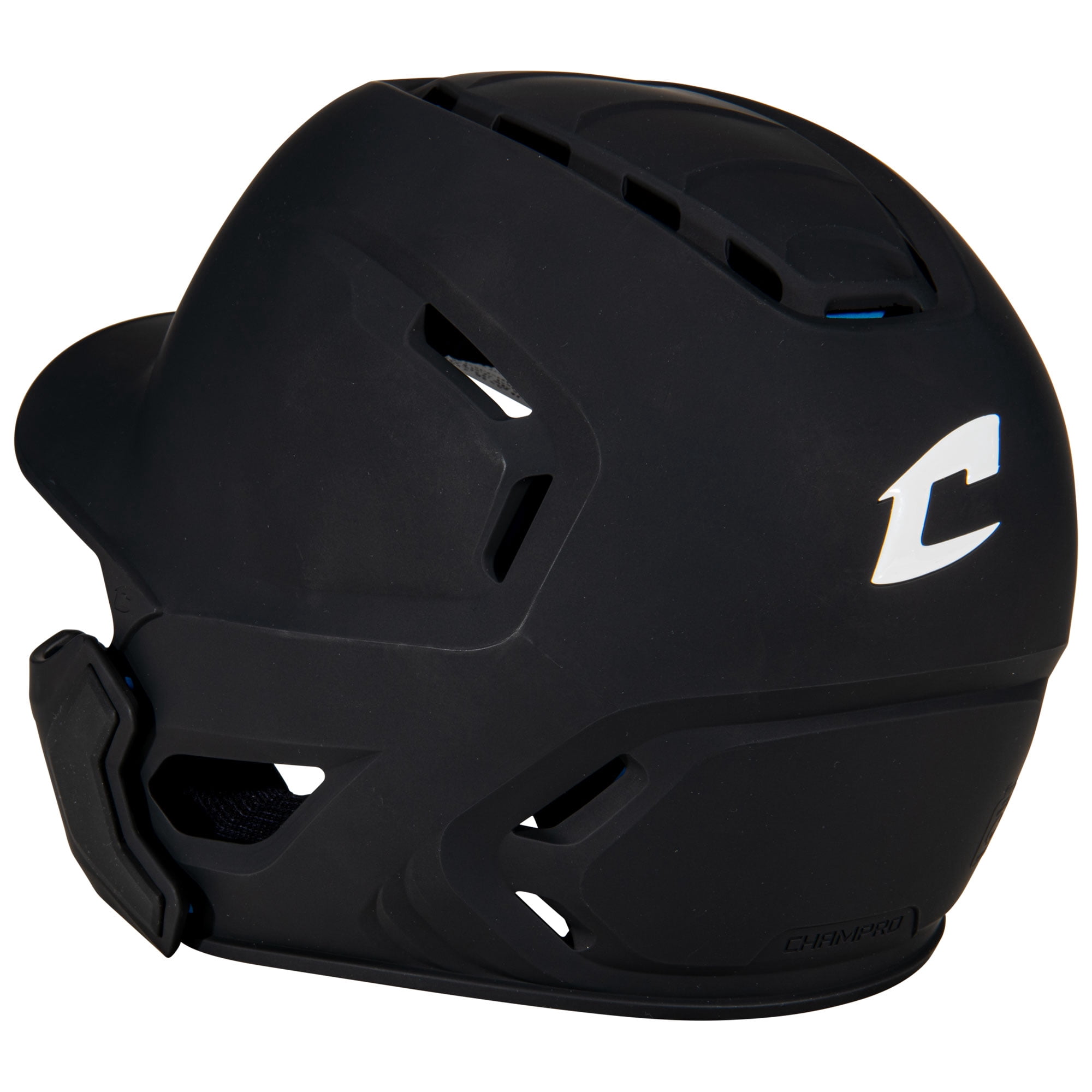 Champro HXE Matte Baseball Helmet with Jaw Guard, Large, Black