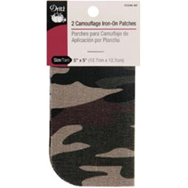 "IronOn Camouflage Patches 5""X5"" 2/PkgCamo Green"