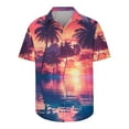 thumbnail image 4 of Stamzod Hawaiian Shirt for Men Fashion Tropical Printed Summer Turndown Short Sleeve Button Down Shirt Men Casual Loose Vacation Beach Shirts for Men Red-1 M, 4 of 5