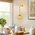 thumbnail image 6 of Loyalheartdy Modern Wall Sconce Clear Globe Glass Ball Wall Lamp Wall Mount Pendant Light Adjustable Lighting Fixture E27 110V, 6 of 11