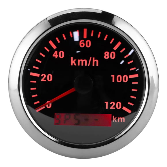 Gps Gauge, Gps Speedometer Waterproof Short Start Up Time Mirror Tempered Glass With Backlight For Boat Yacht Outboard For Car Motorcycle Engineering Machine White Dial,Black Dial