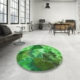 thumbnail image 4 of Ahgly Company Machine Washable Indoor Square Transitional Forest Green Area Rugs, 6' Square, 4 of 7