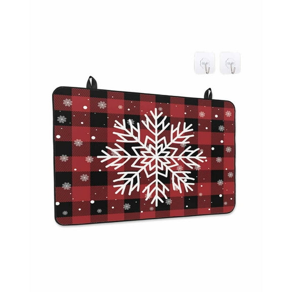 Stove Top Covers for Electric Stove, Christmas Red and Black Checkered Glass Ceramic Electric Cooktop Covers 31''x24'', HeatResistant Oven/Countertop Protector