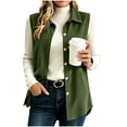 thumbnail image 2 of Idoravan Womens Vest Button Up Women'S Fashion Solid Color Sleeveless Casual Lapel Button Down Corduroy Sleeveless Tops, 2 of 9