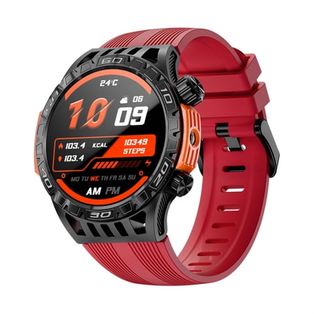 BT5.0 Smart Watch 1.46 Inch Touch Screen Fitness Tracker Heart Rate Monitor Multiple Sport Modes Sport Watch IP68 Waterproof Activity Tracker Call Message Reminder Red