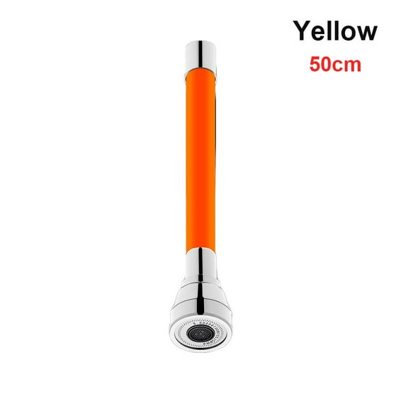 General Interface Water Tap Accessories Wash Basin Splash-proof 360° Rotating Faucet Extender Pipe Tap Spray Head Flexible Hose Lengthening Tube YELLOW 50CM