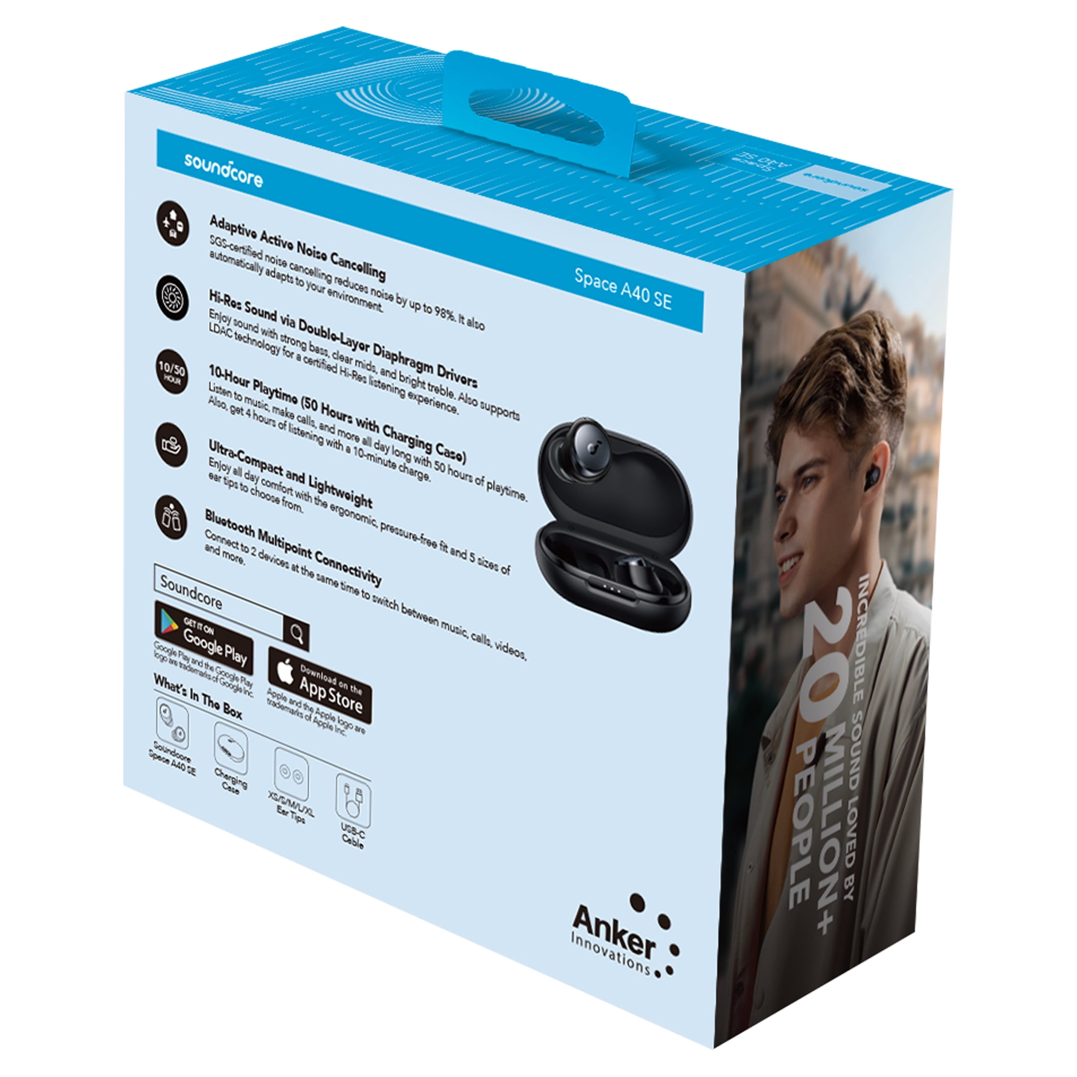 soundcore by Anker- Space A40 SE Earbuds True Wireless ANC 