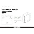 thumbnail image 3 of Fine Fixtures Hinged Frameless Shower Door - Clear Tempered Glass Door - Walk In Shower Enclosure 60" W x 74" H Polished Chrome Finish, 3 of 11