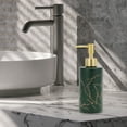 thumbnail image 6 of Unique Bargains 1 Pc Cylinder Marble Pattern Soap Dispenser 10.82oz Green Gold Tone, 6 of 6