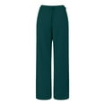 thumbnail image 5 of vigerkar Womens Casual Wide Leg Pants High Waisted Button Decor Loose Straight Long Trousers Dressy Palazzo Pant with Pockets Dark Green, S, 5 of 6