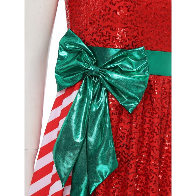 shiny christmas dress dress textured waist line skirt