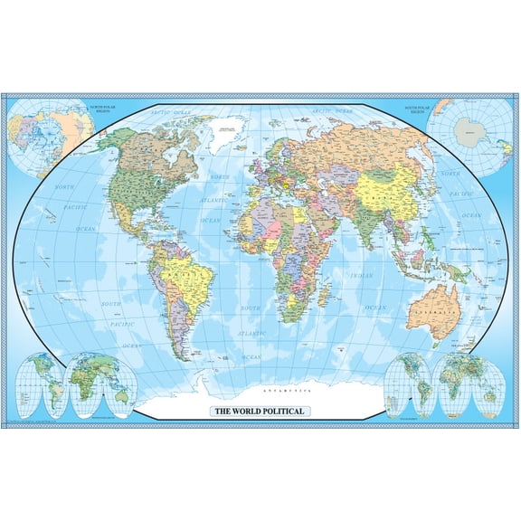 48x70 Huge World Classic Laminated Wall Map Poster Print