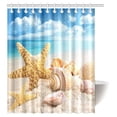 thumbnail image 1 of Cortina de Ducha ABPHQTO Estrellas de mar y Conchas marinas con Cielo Azul Decoración de Baño 150x180 cm, 1 of 2