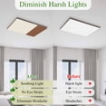 thumbnail image 5 of Boho Brown Leather Texture Magnetic Fluorescent Light Covers for Ceiling Lights 2x4 Feet, Modern Yellow Striped Office Classroom Kitchen Drop Ceiling Light Covers Lighting Filters Shade Panel 3 Packs, 5 of 9