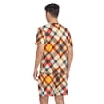 thumbnail image 2 of joogoo Men's Pajama Set Red Artistic Checkered Pattern V-Neck Pj Shorts Set 2 Piece Loungewear Sleepwear M, 2 of 7