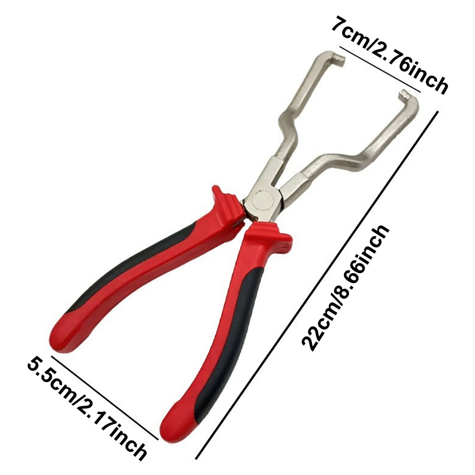 Eqslft 4PCS Automotive Hose Clamp Pliers Set, Heavy Duty Carbon Steel, Red/Black Non- Handles, for Line, Water Pipe, Oil Tube, Hose Clamp Removal & Installation