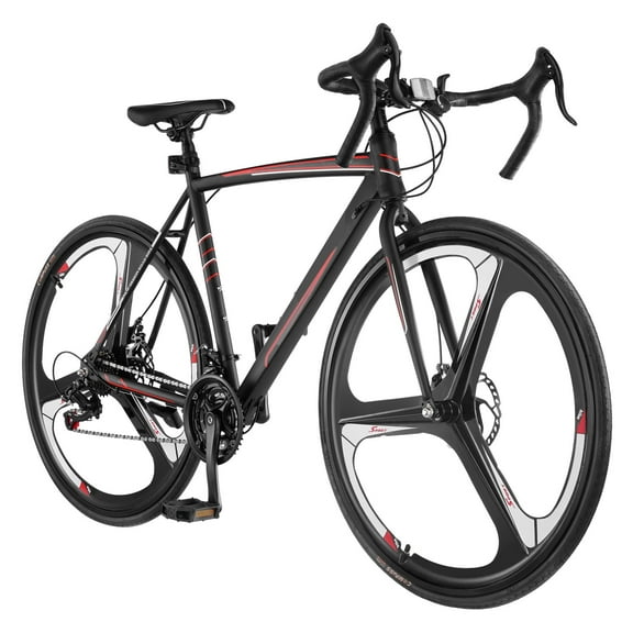 KFFKFF Road Bike, 700C 28C Carbon Steel Frame and Front Fork Cycle, SHIMANO 21-speed Transmission System Road Cycle, City Dweller Adult Athletic Bike, Ideal for Men