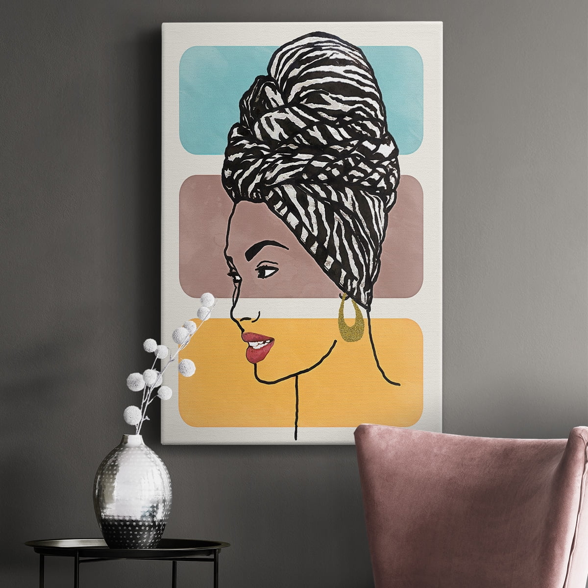 Head Wrap II Premium Gallery Wrapped Canvas - Ready to Hang