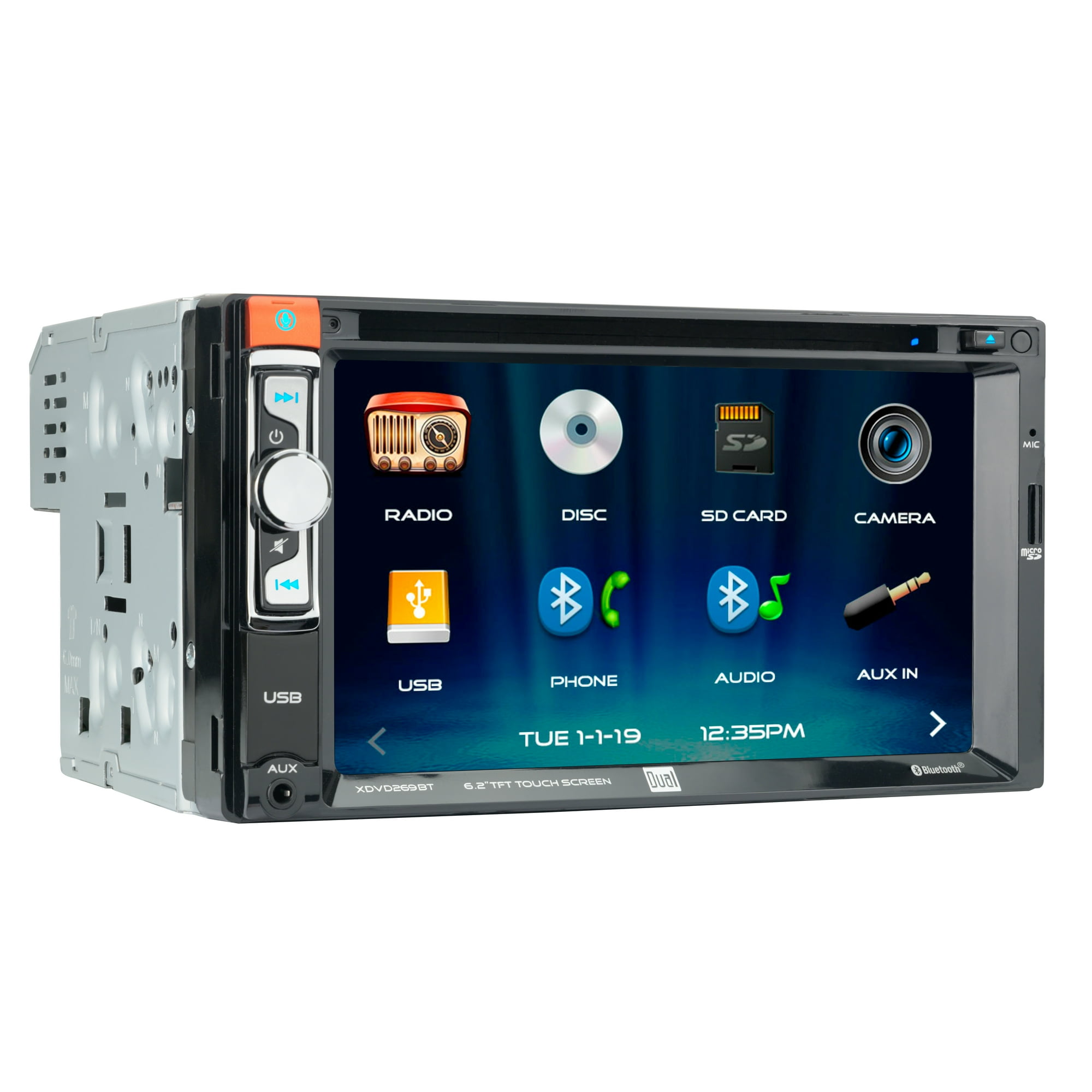 Dual Electronics XDVD269BT 6.2inch Multimedia Touch Screen Double Din