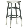 thumbnail image 3 of SAFAVIEH Kenzie Iron Silver Dipped 24" Counterstool, Grey, 3 of 7