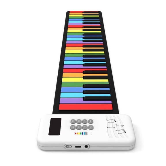 Foldable 49 Key Electronic Piano For Kids Rechargeable Silicone Keyboard With Recording Function for Adult and Student