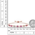 thumbnail image 3 of Gem Stone King 18K Rose Gold Plated Silver Lab Grown Diamond Tennis Bracelet for Women Pink Moissanite Created Sapphire (2.61 Cttw, Fully Adjustable up to 9 inch), 3 of 3