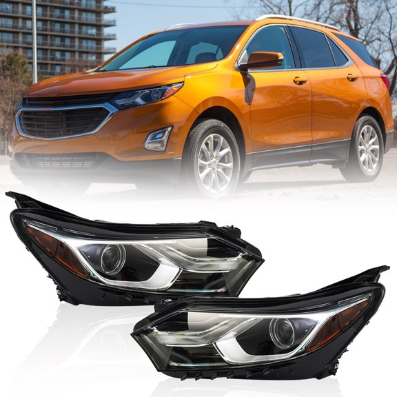 Headlight Assembly Fits For 2018-2020 for Chevrolet Equinox Headlamp/w LED DRL Projector Driver and Passenger Side