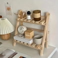 thumbnail image 2 of Wooden Storage Rack, 2-Layer Desktop Storage Rack, Ladder-Shaped Desk Display Rack, Desktop  Storage Rack, 2 of 7