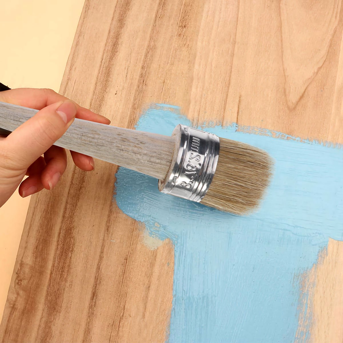 NICERIO Paint Wax Brush with Natural Bristles for Antique Furniture and Vintage Restoration