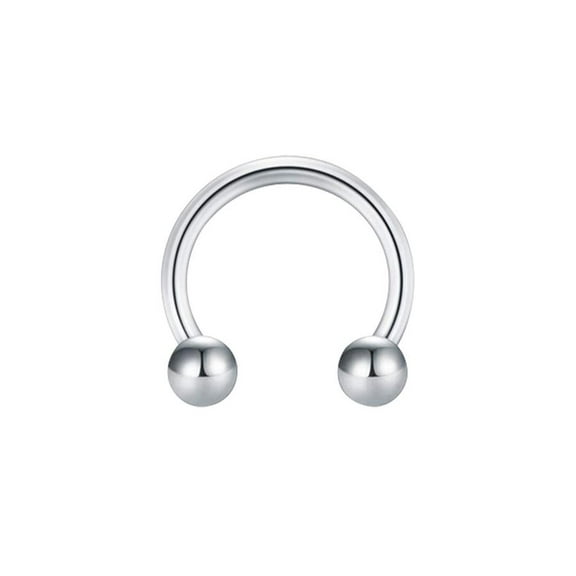 Forbidden Body Jewelry Titanium Septum Piercing Horseshoe Hoop Ring with 3 mm Balls，Stainless Steel Horseshoe Captive Bead Nose Ring