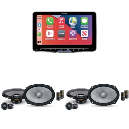 Alpine ILX-F509 Halo9 9" Multimedia Touchscreen Receiver w/ (2) R2-S69C 6x9" Comp Bundle