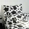 thumbnail image 6 of ANMINY Satin Sheets King Silk Sheets Cow Pattern Bed Sheet Set Deep Pocket Bed Flat Fitted Sheet, 4-Pieces, 6 of 10