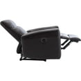 thumbnail image 5 of hzlagm Genuine Leather Recliner Chair with Vibration Massage and USB Charge Port Adjustable Backrest and Footrest for Living Room Home Theater - Brown, 5 of 6