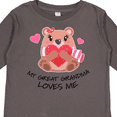 thumbnail image 4 of Inktastic My Great Grandma Loves Me Bear and Hearts Boys or Girls Long Sleeve Toddler T-Shirt, 4 of 5