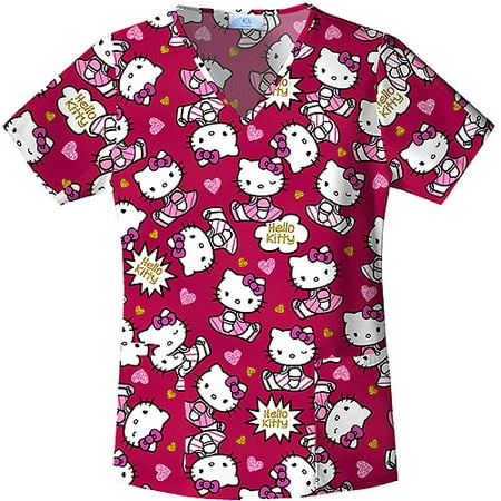 Hello Kitty - Hello Kitty Glitter V-neck Top - Walmart.com