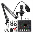 thumbnail image 1 of Micrófono de Condensador de Audio Profesional BM800 V8s para Podcasts con Tarjeta de Sonido para Grabación de Karaoke y Podcasts., 1 of 5