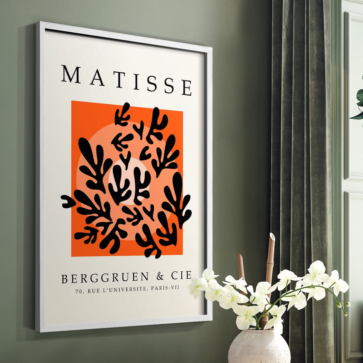 Matisse CCCXXIV in White Solid Wood 22 x 28 Framed Print