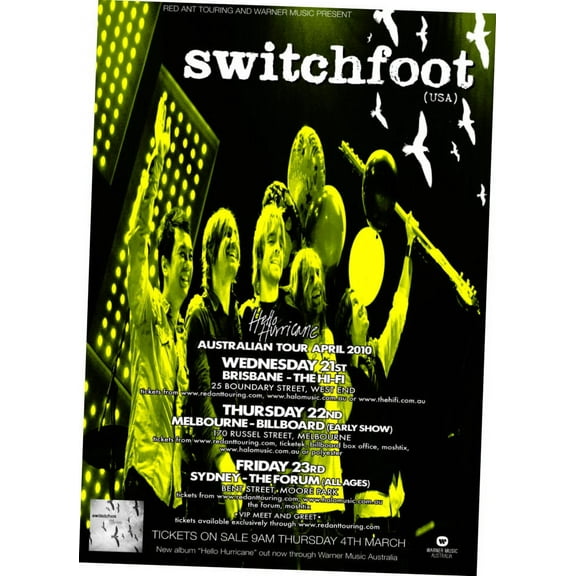 Switchfoot Poster 24In x36In Art Poster 24x36 Unframed, Age: Adults, Rectangle Best Posters