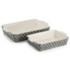 Thyme & Table Stoneware Rectangular Baker, Black & White Geo, 2-Piece Set