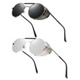 thumbnail image 1 of Gafas de sol RONSOU estilo steampunk vintage redondas UV400, 1 of 4