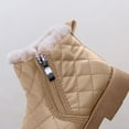 thumbnail image 2 of Eltusu Girls Snow Booties, Windproof Comfy No Slip Thermal Winter Boots Shoes Khaki Size 2(Big Kids), 2 of 4